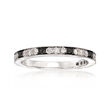 .47 ct. t.w. Black and White Diamond Band in 14kt White Gold