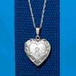 Sterling Silver Personalized Heart Locket Necklace