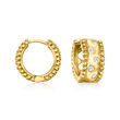 .25 ct. t.w. Diamond Dotted Beaded-Edge Hoop Earrings in 18kt Gold Over Sterling