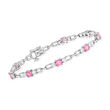 5.40 ct. t.w. Pink and White Topaz Bracelet in Sterling Silver