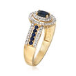 .30 ct. t.w. Sapphire and .22 ct. t.w. Diamond Ring in 14kt Yellow Gold