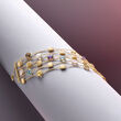 Italian 11.20 ct. t.w. Multi-Gemstone Six-Strand Bracelet in 14kt Yellow Gold