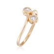 .25 ct. t.w. Bezel-Set Diamond Two-Stone Bypass Ring in 14kt Yellow Gold