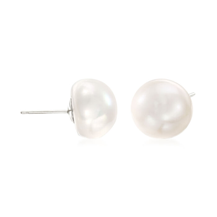12-13mm Cultured Pearl Stud Earrings in Sterling Silver