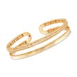 Roberto Coin &quot;Symphony Princess&quot; .64 ct. t.w. Diamond Double Row Cuff Bracelet in 18kt Yellow Gold