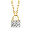 .20 ct. t.w. Diamond Padlock Necklace in 18kt Gold Over Sterling