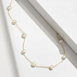 5-5.5mm Cultured Pearl Station Necklace in 14kt Yellow Gold