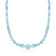 135.00 ct. t.w. Aquamarine Bead Necklace in Sterling Silver