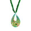 Italian Murano Glass Bead Six-Strand Pendant Necklace in 18kt Gold Over Sterling