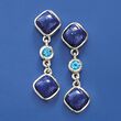 Lapis and .50 ct. t.w. Blue Topaz Drop Earrings in Sterling Silver