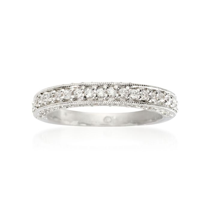 Gabriel Designs .45 ct. t.w. Diamond Wedding Ring in 14kt White Gold