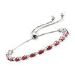 4.50 ct. t.w. Ruby Bolo Bracelet with Diamond Accents in Sterling Silver