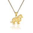 14kt Yellow Gold Collie Dog Pendant Necklace