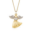 .25 ct. t.w. Diamond Angel Pendant Necklace in 18kt Gold Over Sterling