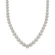 C. 1990 Vintage 6.50 ct. t.w. Diamond Floral Necklace in 18kt White Gold