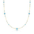 14.45 ct. t.w. Swiss and Sky Blue Topaz Necklace in 14kt Yellow Gold