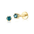 .10 ct. t.w. Blue Diamond Flat-Back Stud Earrings in 14kt Yellow Gold