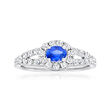.50 Carat Sapphire and .58 ct. t.w. Diamond Ring in 14kt White Gold