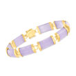 Lavender Jade &quot;Good Fortune&quot; Bracelet in 14kt Yellow Gold