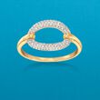 .20 ct. t.w. Pave Diamond Open Oval Ring in 14kt Yellow Gold