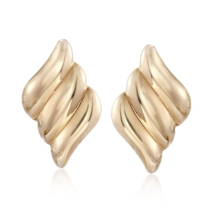 14kt Yellow Gold Triple Curve Clip-On Earrings
