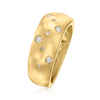 .20 ct. t.w. Diamond Dotted Zigzag Ring in 18kt Gold Over Sterling