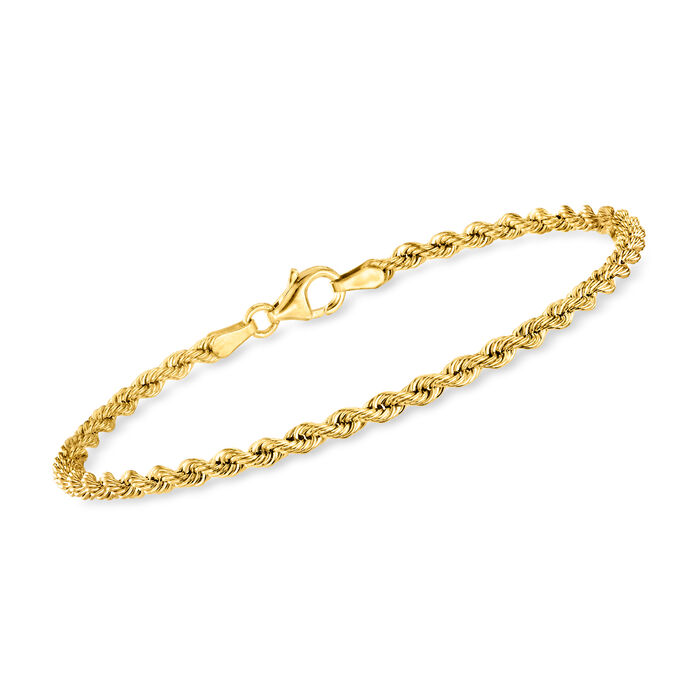 Italian 2.7mm 18kt Yellow Gold Rope-Chain Bracelet
