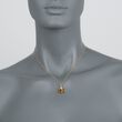 3.20 Carat Citrine and .19 ct. t.w. Diamond Pendant Necklace in 14kt Yellow Gold 16-inch