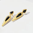 Black Onyx Drop Earrings in 18kt Yellow Gold