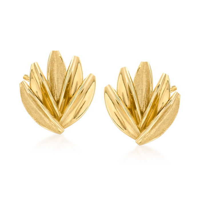 14kt Yellow Gold Leaf Earrings