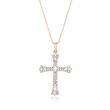 .12 ct. t.w. Diamond Cross Pendant Necklace in 14kt Yellow Gold