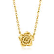 Italian 14kt Yellow Gold Rose Necklace