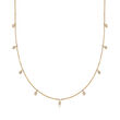 .28 ct. t.w. Diamond Station Necklace in 14kt Yellow Gold 