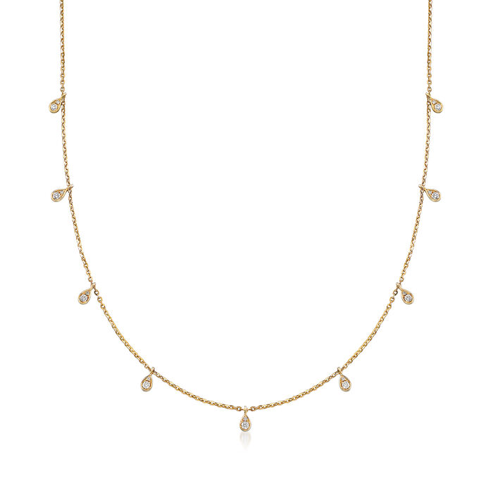 .28 ct. t.w. Diamond Station Necklace in 14kt Yellow Gold 