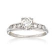 C. 1950 Vintage .85 ct. t.w. Diamond Engagement Ring in 14kt White Gold