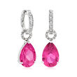 6.50 ct. t.w. Pink Topaz Pear-Shaped Earring Charms in Sterling Silver 
