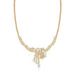 C. 1990 Vintage 11.00 ct. t.w. Diamond Cluster Necklace in 18kt Yellow Gold