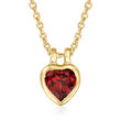 1.00 Carat Garnet Heart Necklace in 18kt Gold Over Sterling