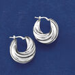 Italian Sterling Silver Twisted Hoop Earrings