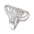 1.00 ct. t.w. Diamond Swirl Ring in 14kt White Gold