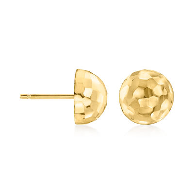 Italian 14kt Yellow Gold Dome Stud Earrings