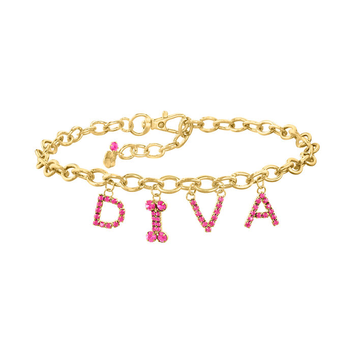 Pink Rhinestone &quot;Diva&quot; Fashion Link Necklace for Pets