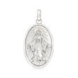 Gabriel Designs Men's Sterling Silver Virgin Mary Pendant