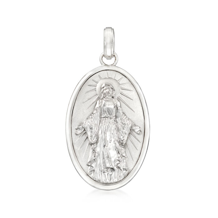 Gabriel Designs Men's Sterling Silver Virgin Mary Pendant
