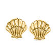 Italian 14kt Yellow Gold Seashell Earrings