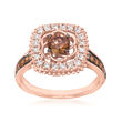 Le Vian &quot;Creme Brulee&quot; 1.03 ct. t.w. Chocolate and Nude Diamond Ring in 14kt Strawberry Gold