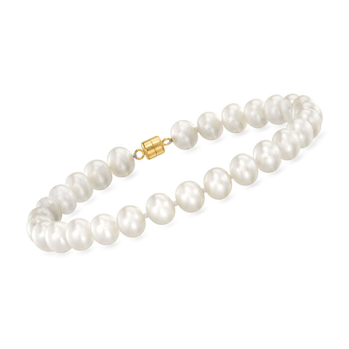 6-7mm Cultured Pearl Bracelet with 14kt Yellow Gold Magnetic Clasp