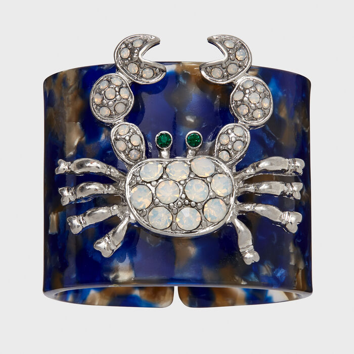 Joanna Buchanan Set of 4 Blue Crab Tortoiseshell Napkin Rings