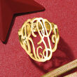 24kt Gold Over Sterling Personalized Monogram Ring