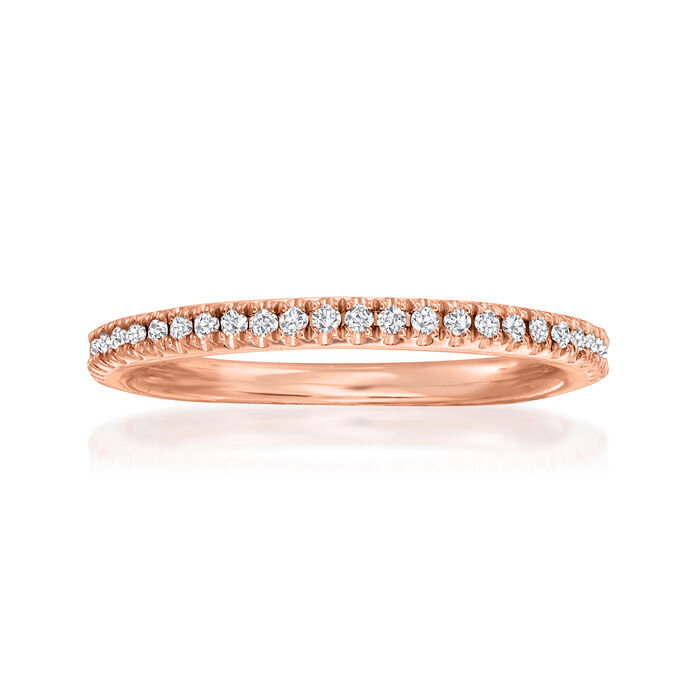 Henri Daussi .15 ct. t.w. Diamond Wedding Band Ring in 14kt Rose Gold